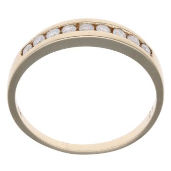 9ct Yellow Gold 0.25ct Brilliant Cut Diamond Half Eternity Ring