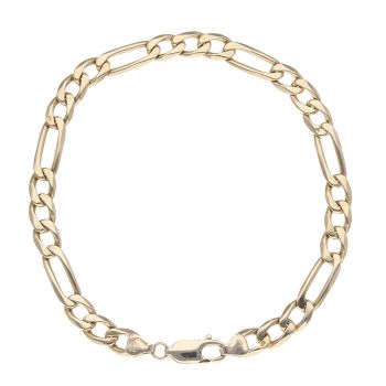 9ct Yellow Gold Figaro Bracelet 8.5"