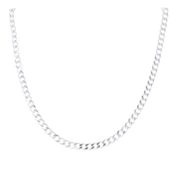 Silver Curb Chain 18"  by Icesia