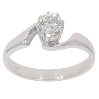 18ct White Gold 0.40ct Brilliant Cut Diamond Solitaire Ring