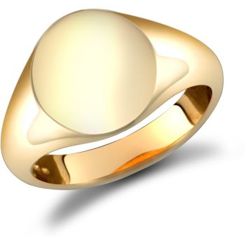 9ct Yellow Gold Oval Plain Signet Ring