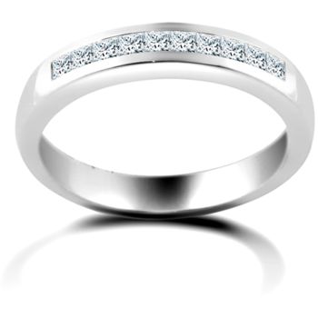 18ct White Gold 0.50ct Princess Cut Eternity Ring