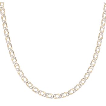 9ct Yellow And White Gold Double Curb Chain 18"