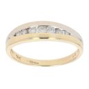 18ct Yellow And White Gold 0.18ct Diamond Half Eternity Ring