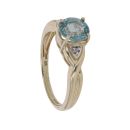 9ct Yellow Gold 0.02ct Diamond And Topaz Ring
