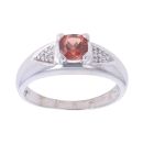 9ct White Gold Diamond and Andesine Ring