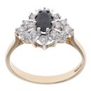 9ct Yellow Gold Sapphire and Cubic Zirconia Ring