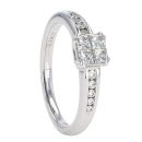 18ct White Gold 0.39ct Diamond Princess Cut Cluster Ring