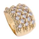 Silver Gold Plated Cubic Zirconia Five Row Keeper Ring