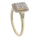 9ct Yellow Gold 0.36ct Brilliant Cut Diamond Cluster Ring