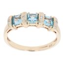 9ct Yellow Gold 0.05ct Diamond and Blue Topaz Dress Ring