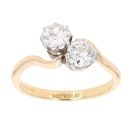 18ct Yellow Gold 1.00ct Diamond Two Stone Ring