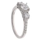 14ct White Gold 1.00ct Brilliant Cut Diamond Trilogy Ring