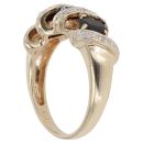 9ct Yellow Gold 0.05ct Diamond and Sapphire Ring