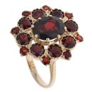 9ct Yellow Gold Garnet Cluster Ring