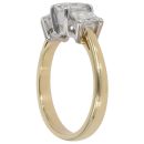 18ct Yellow Gold 1.75ct Princess Cut Diamond Trilogy Ring