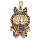14ct Yellow Gold Brown Gemstone Bunny Pendant