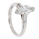 Platinum 1.25ct Certificated Marquise Diamond Solitaire Ring