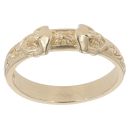 9ct Yellow Gold Patterned Double Buckle Ring
