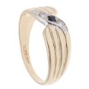 9ct Yellow Gold Sapphire And Cubic Zirconia Ring