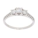 18ct White Gold 0.75ct Diamond And Trilogy Ring