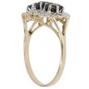 9ct Yellow Gold 0.05ct Diamond and Sapphire Cluster Ring