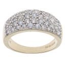 9ct Yellow Gold Four Row Cubic Zirconia Ring