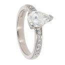 Platinum 1.10ct Pear Cut Diamond Solitaire Ring