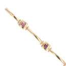 9ct Yellow Gold Amethyst Bracelet 7"