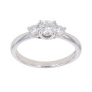 18ct White Gold 0.50ct Brilliant Cut Diamond Trilogy Ring