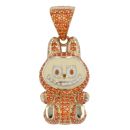 14ct Yellow Gold Orange Gemstone Bunny Pendant