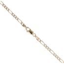 9ct Yellow and White Gold Diamond Cut Figaro Chain 16"