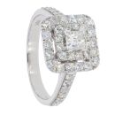 18ct White Gold Diamond Square Cluster Ring by Anya Belle