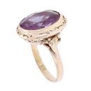 9ct Yellow Gold Single Stone Amethyst Ring