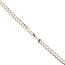 9ct Yellow And White Gold Patterned Curb Chain 16"