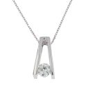 9ct White Gold 0.75ct Diamond Solitaire Pendant and Chain 18"