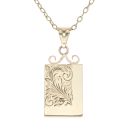 9ct Yellow Gold Patterned Pendant And Belcher Chain 26"
