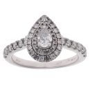 18ct White Gold 1.00ct Diamond Cluster Ring