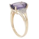 9ct Yellow Gold 0.15ct Diamond And Iolite Ring