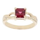 9ct Yellow Gold Garnet Solitaire Ring