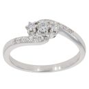 18ct White Gold 0.25ct Brilliant Cut Diamond Trilogy Ring