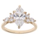 Lab Grown 9ct Yellow Gold 2.35ct Marquise And Brilliant Cut Diamond Solitaire Ring