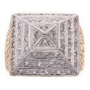 9ct Yellow Gold Cubic Zirconia Pyramid Ring
