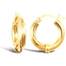 9ct Yellow Gold Half Twist Hoop Earrings