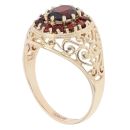 9ct Yellow Gold Garnet Cluster Ring