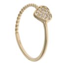14ct Yellow Gold Cubic Zirconia Pave Heart Cluster Ring