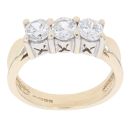 9ct Yellow Gold Cubic Zirconia Three Stone Ring