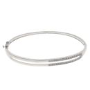 9ct White Gold 0.15ct Brilliant Cut Diamond Hinged Bangle