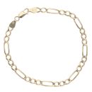 9ct Yellow Gold Figaro Bracelet 8"