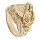 9ct Yellow Gold Patterned Saddle Ring